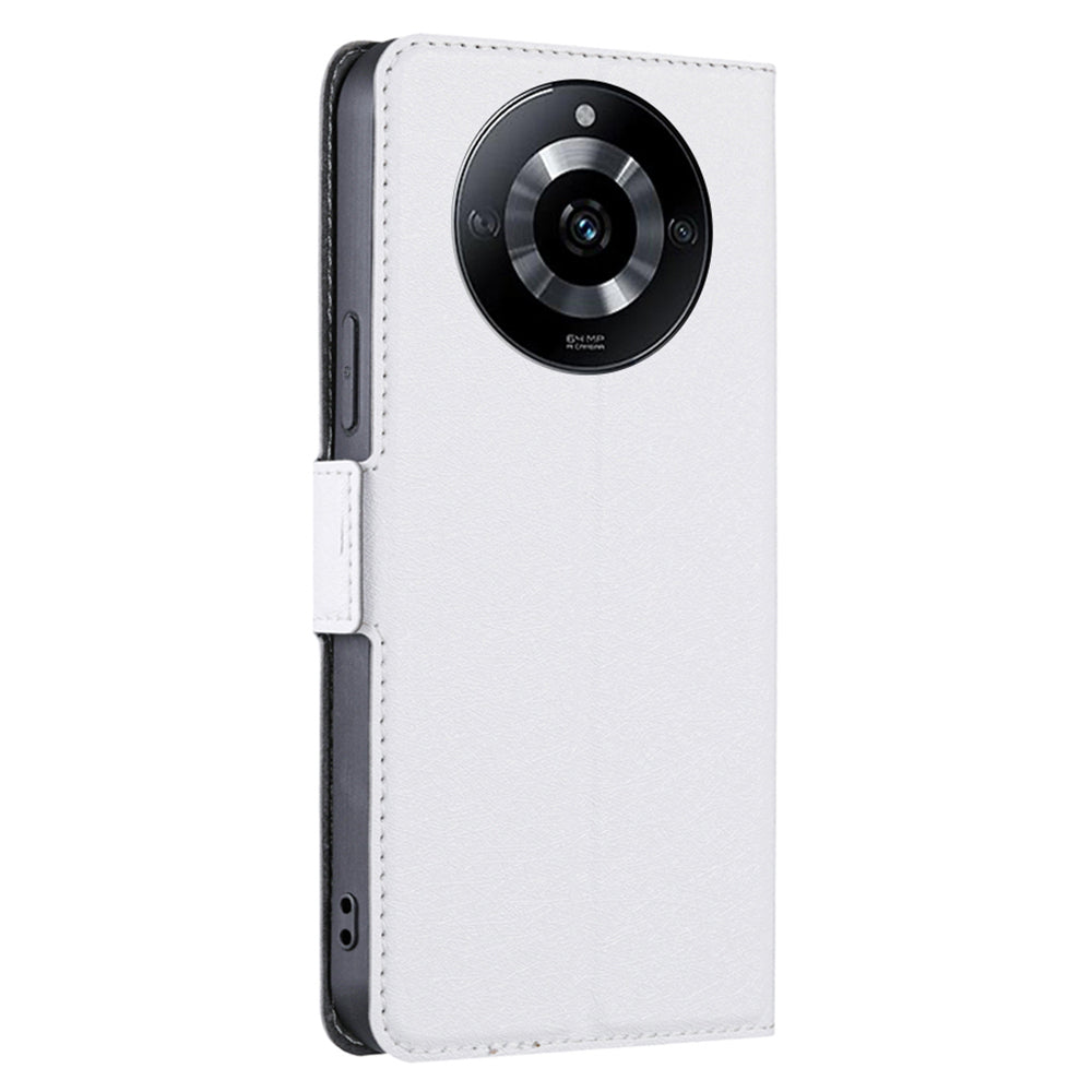 Uniqkart for Realme 11 5G PU Leather Stand Phone Cover Card Holder Shockproof Case - White