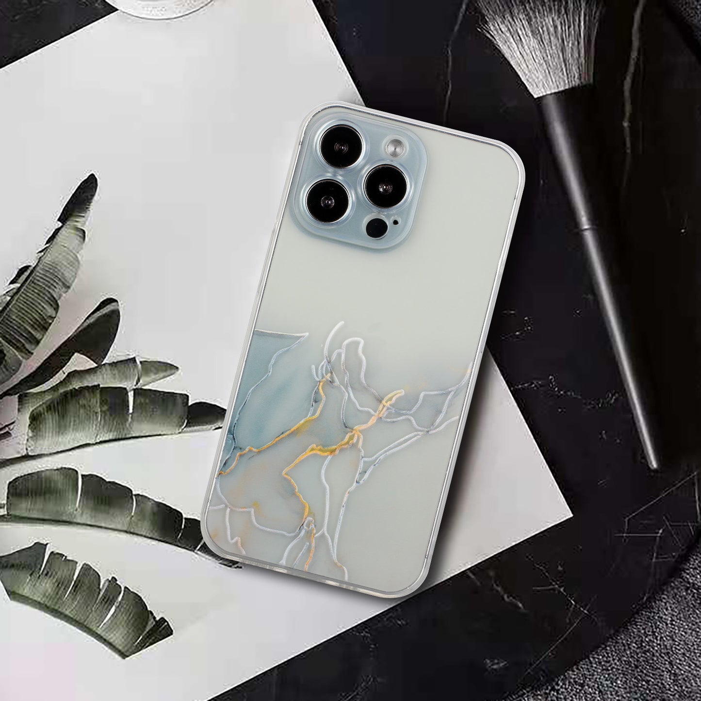 Soft TPU Phone Case for iPhone 15 Pro , Embossing Marble Pattern Protective Phone Cover - Grey