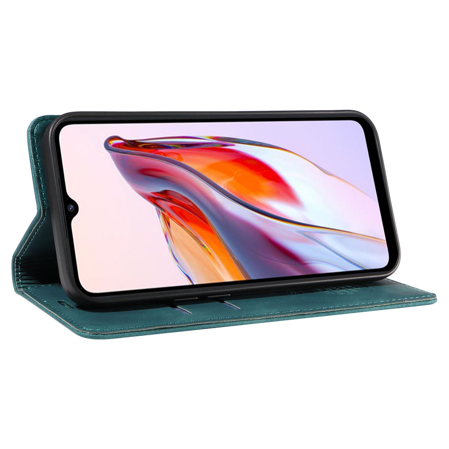Uniqkart 003 For Xiaomi Redmi 12C 4G / 11A 4G / Poco C55 4G Phone Wallet Case RFID Blocking Leather Stand Cover - Green