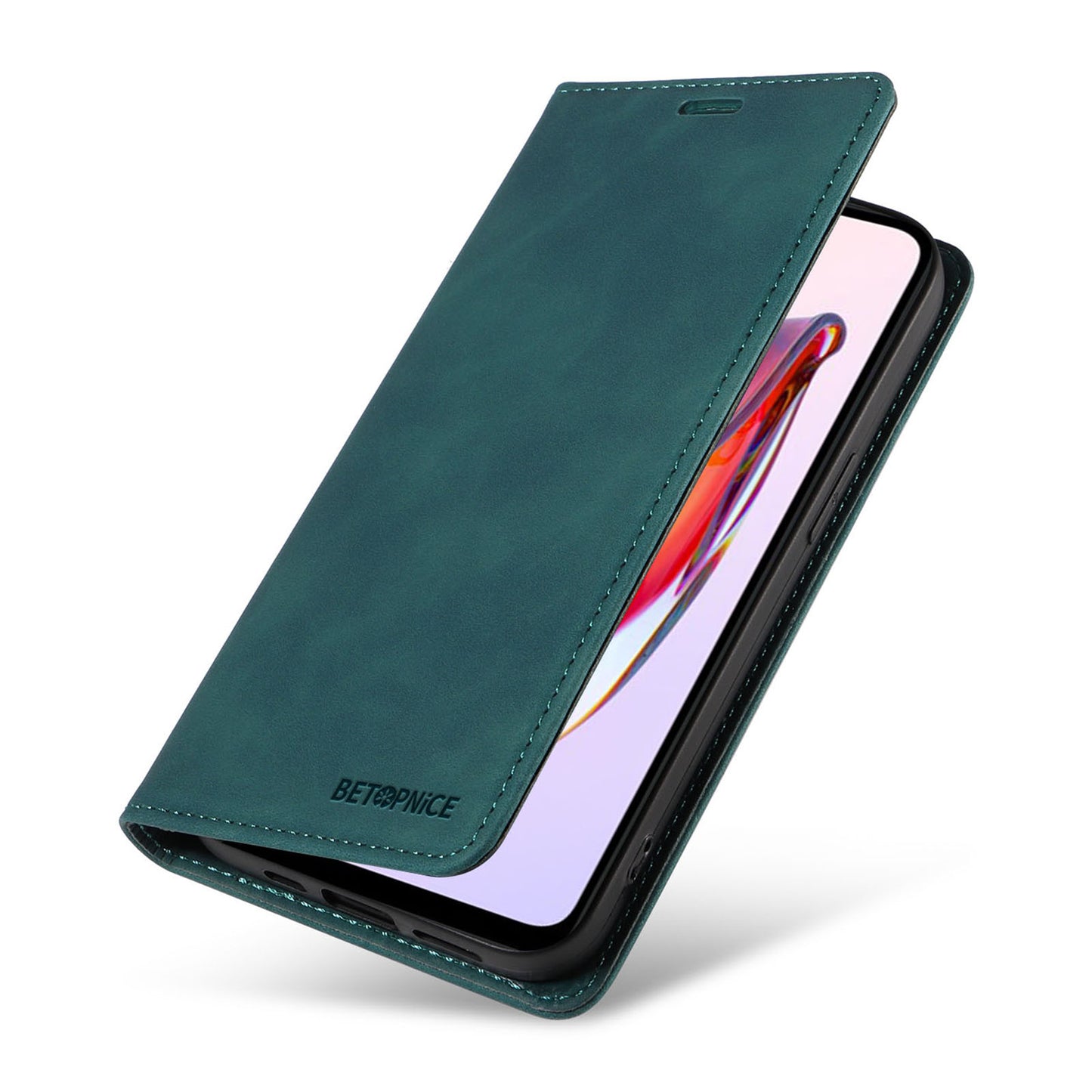 Uniqkart 003 For Xiaomi Redmi 12C 4G / 11A 4G / Poco C55 4G Phone Wallet Case RFID Blocking Leather Stand Cover - Green