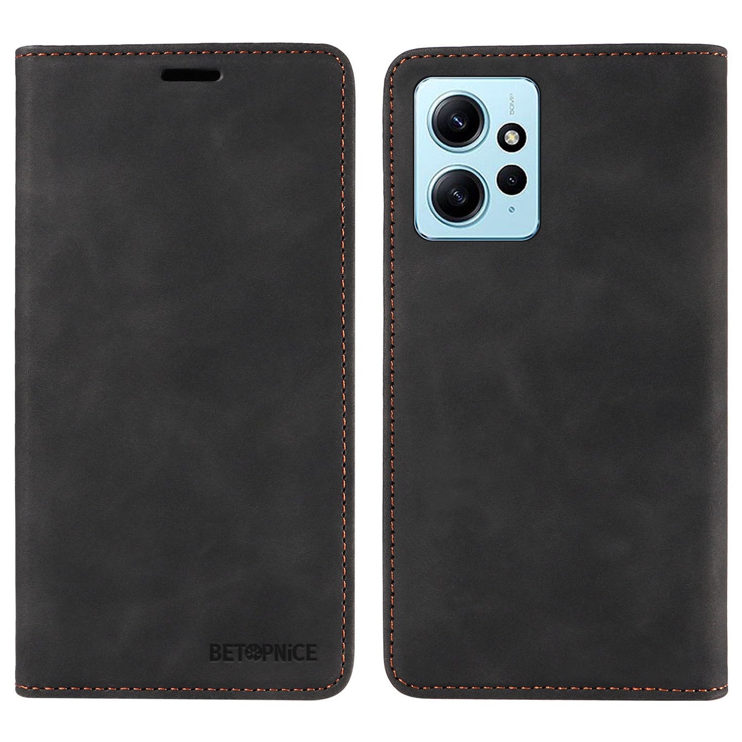 Uniqkart 003 For Xiaomi Redmi Note 12 4G RFID Blocking Phone Wallet Case Leather Stand Cover - Black