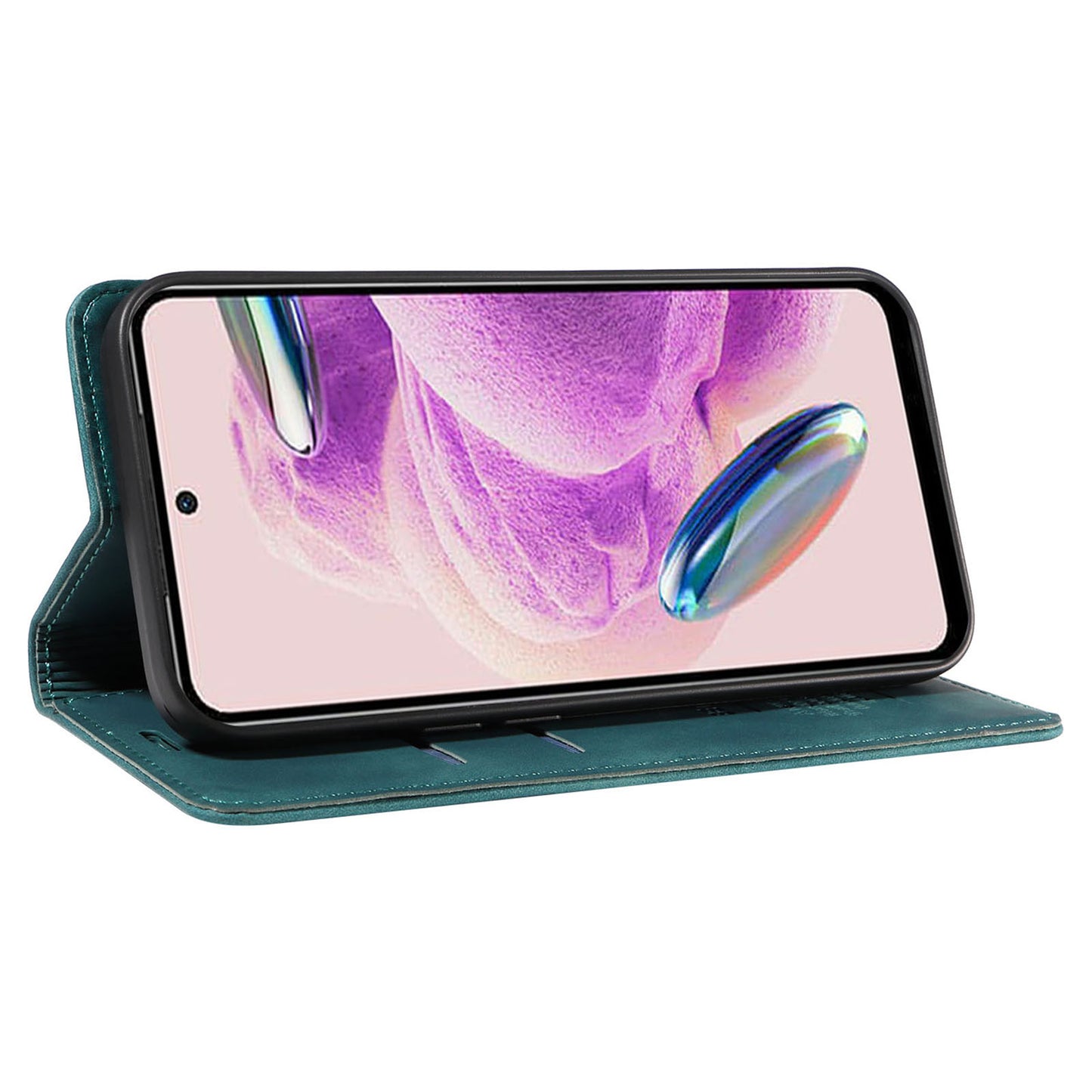 Uniqkart 003 Stand Cover for Xiaomi Redmi Note 12S 4G RFID Blocking Phone Wallet Leather Case - Green