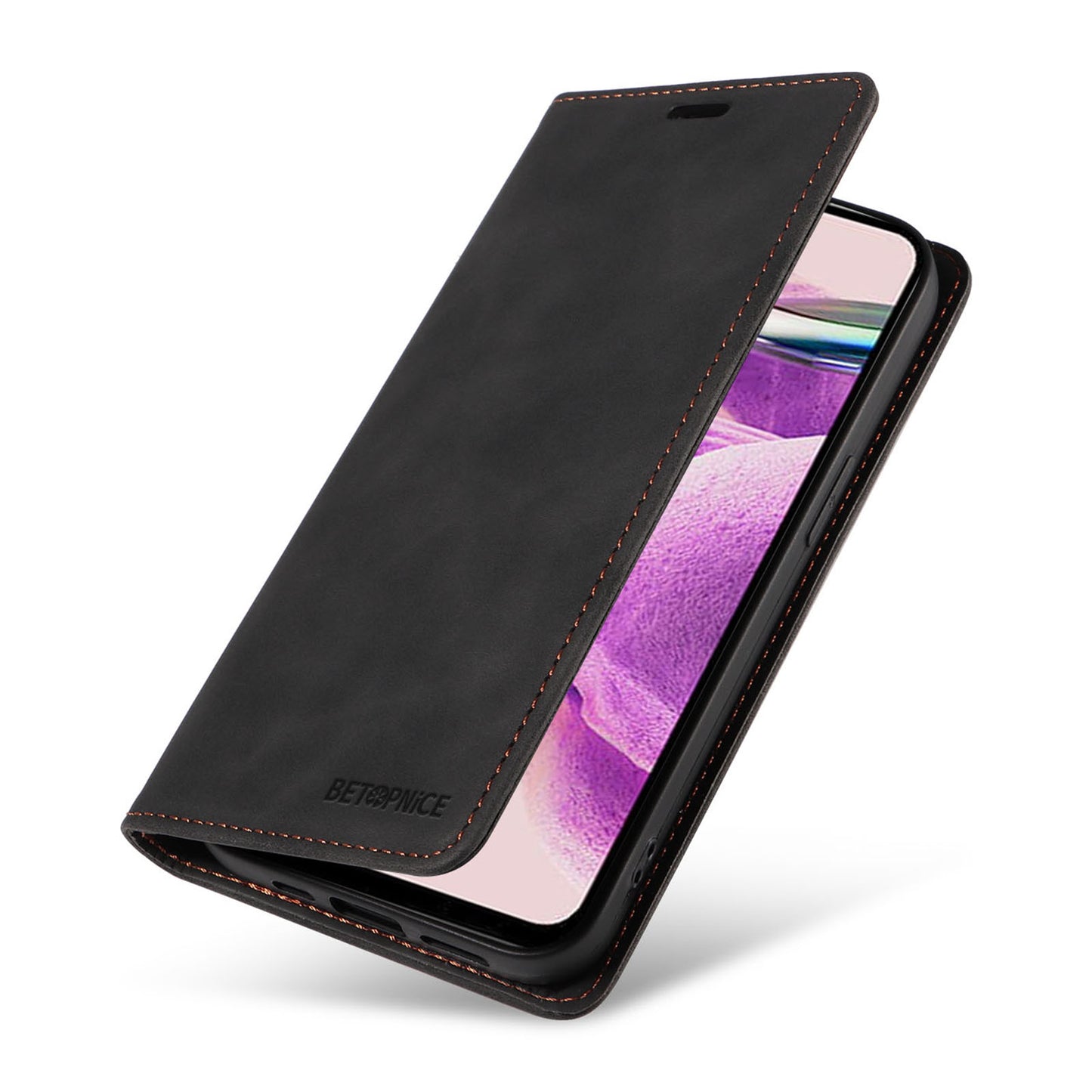 Uniqkart 003 Stand Cover for Xiaomi Redmi Note 12S 4G RFID Blocking Phone Wallet Leather Case - Black