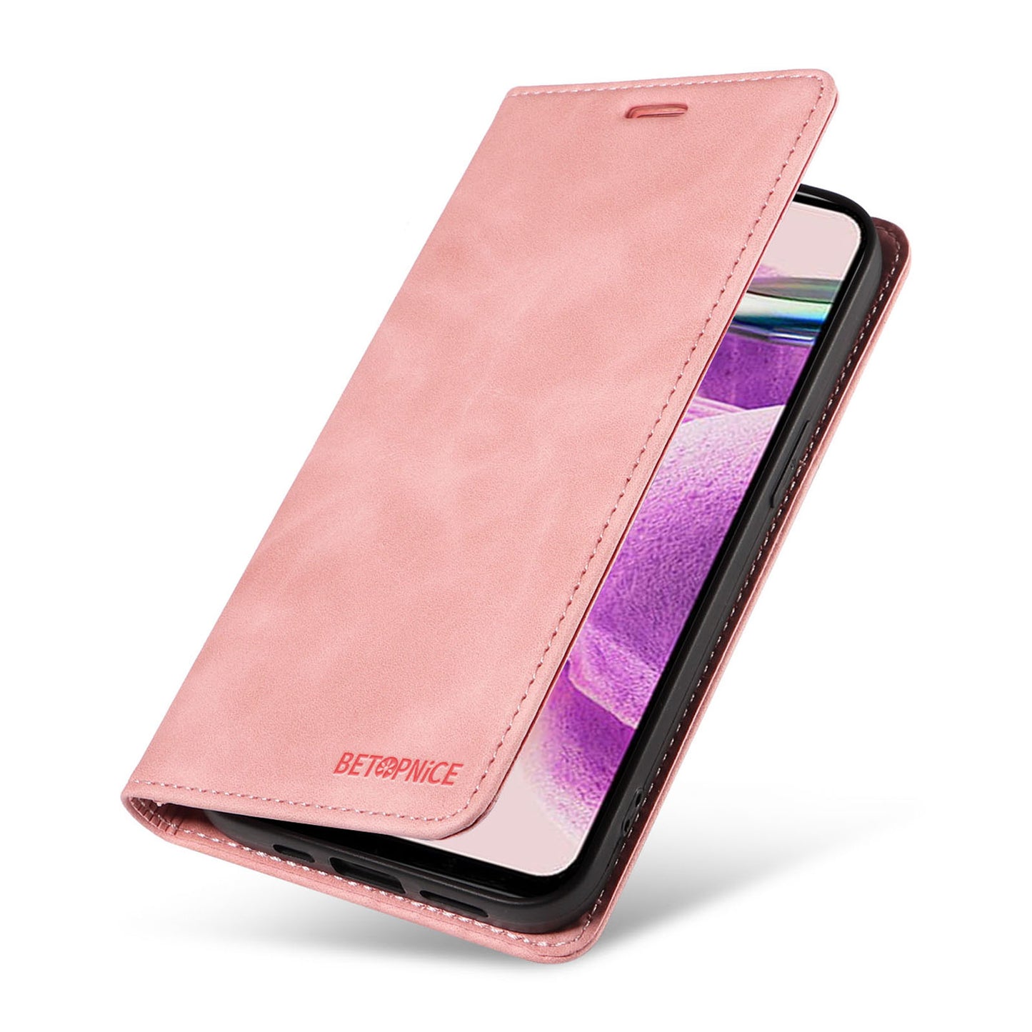 Uniqkart 003 Stand Cover for Xiaomi Redmi Note 12S 4G RFID Blocking Phone Wallet Leather Case - Pink