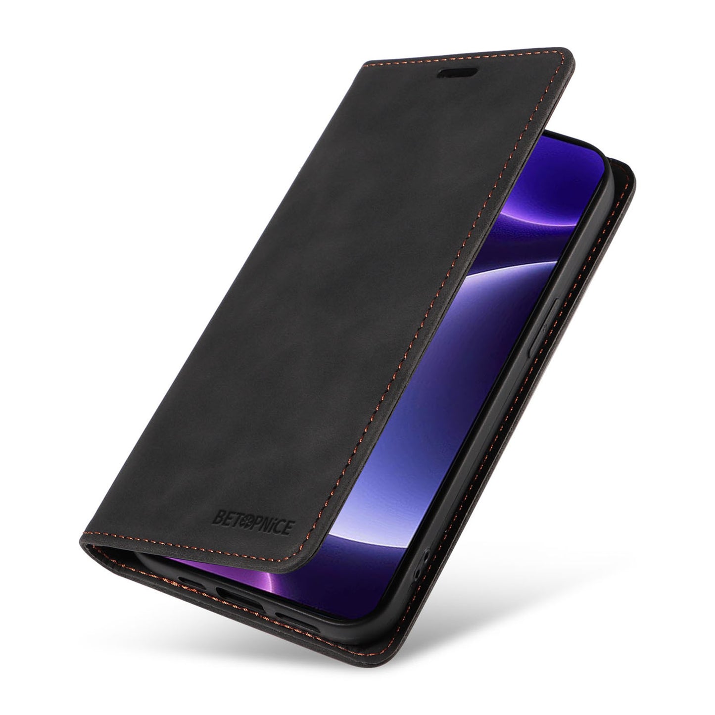 Uniqkart 003 RFID Blocking Shell for Xiaomi Redmi Note 12 Turbo / Poco F5 5G Phone Wallet Case Leather Stand Cover - Black