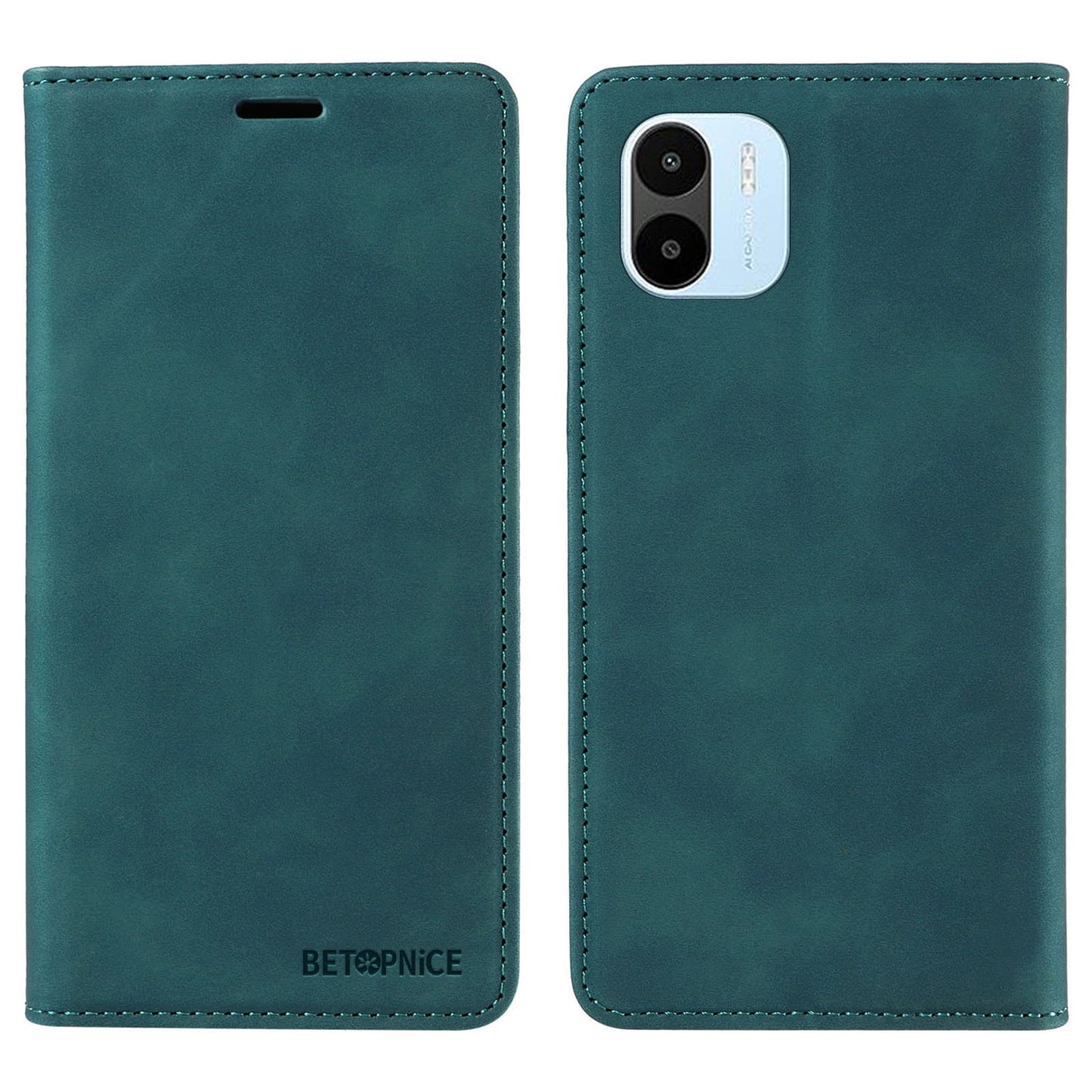 Uniqkart 003 For Xiaomi Redmi A1 4G / A2 4G Wallet Case RFID Blocking Phone Leather Stand Cover - Green