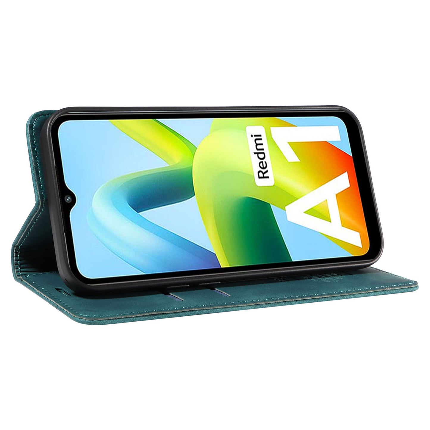Uniqkart 003 For Xiaomi Redmi A1 4G / A2 4G Wallet Case RFID Blocking Phone Leather Stand Cover - Green