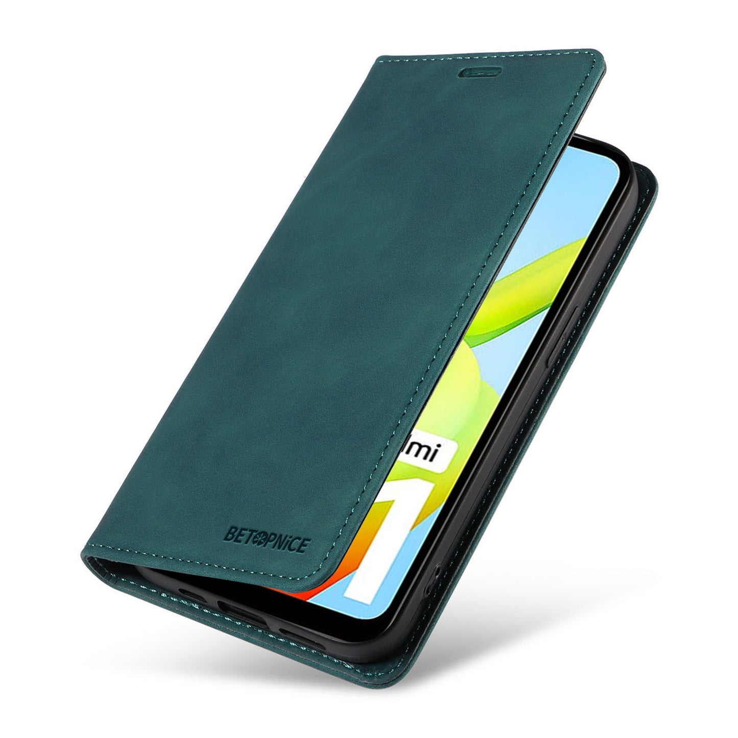 Uniqkart 003 For Xiaomi Redmi A1 4G / A2 4G Wallet Case RFID Blocking Phone Leather Stand Cover - Green