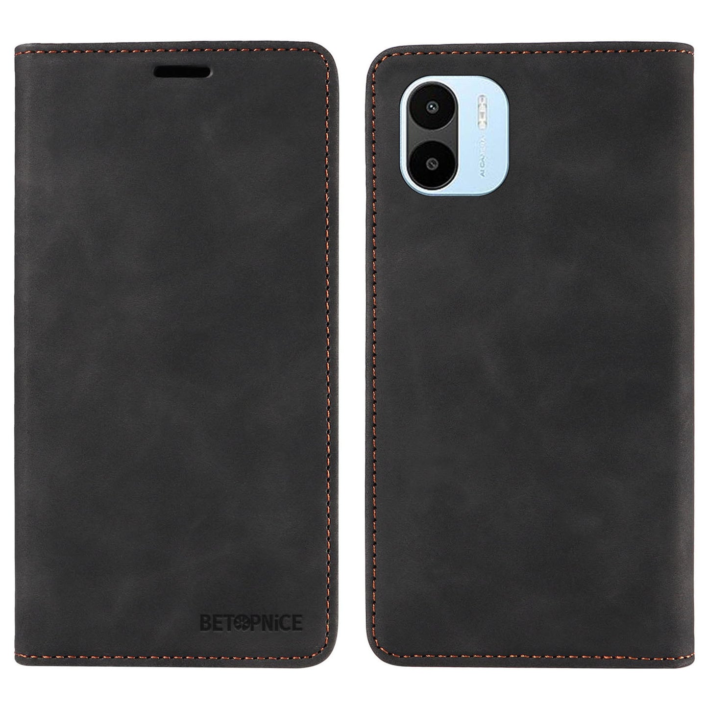 Uniqkart 003 For Xiaomi Redmi A1 4G / A2 4G Wallet Case RFID Blocking Phone Leather Stand Cover - Black