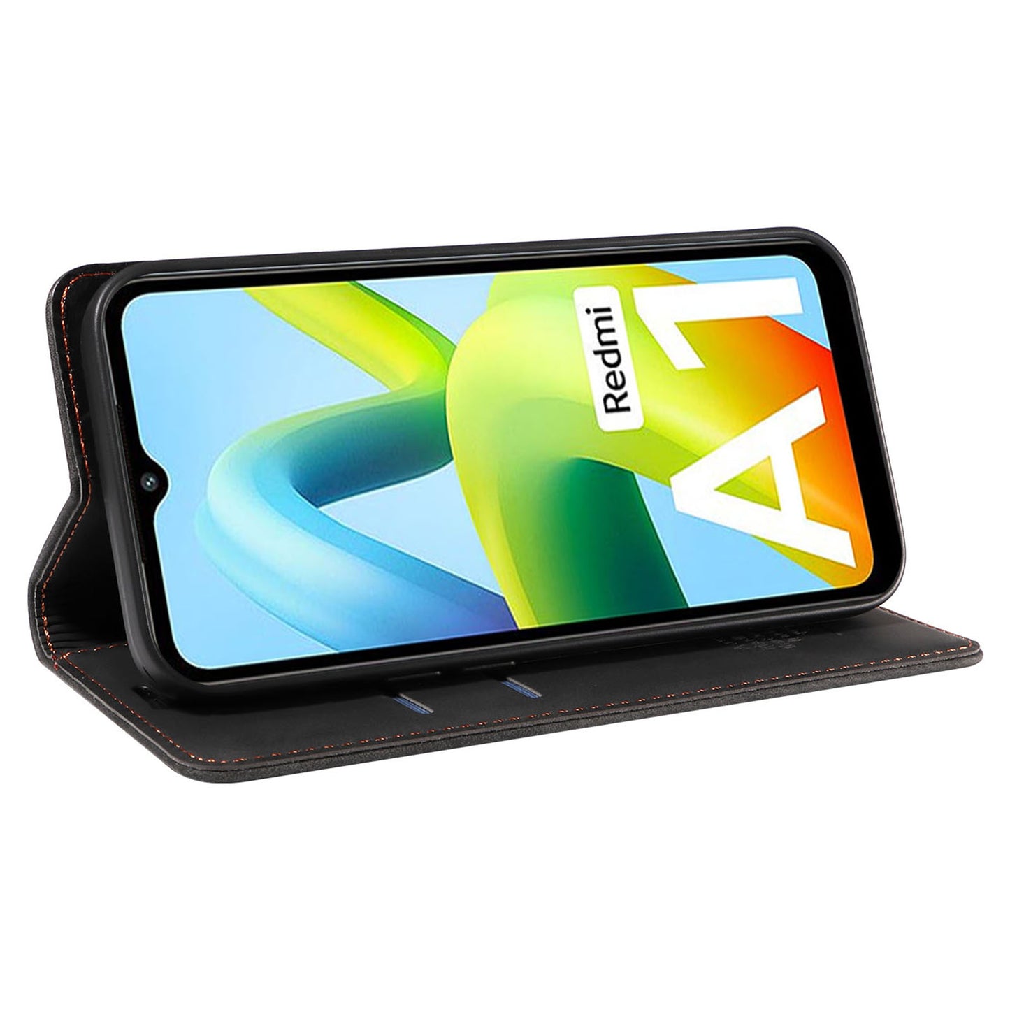 Uniqkart 003 For Xiaomi Redmi A1 4G / A2 4G Wallet Case RFID Blocking Phone Leather Stand Cover - Black