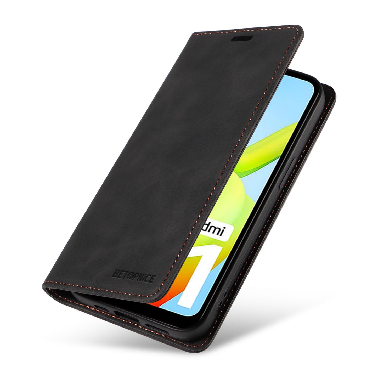 Uniqkart 003 For Xiaomi Redmi A1 4G / A2 4G Wallet Case RFID Blocking Phone Leather Stand Cover - Black