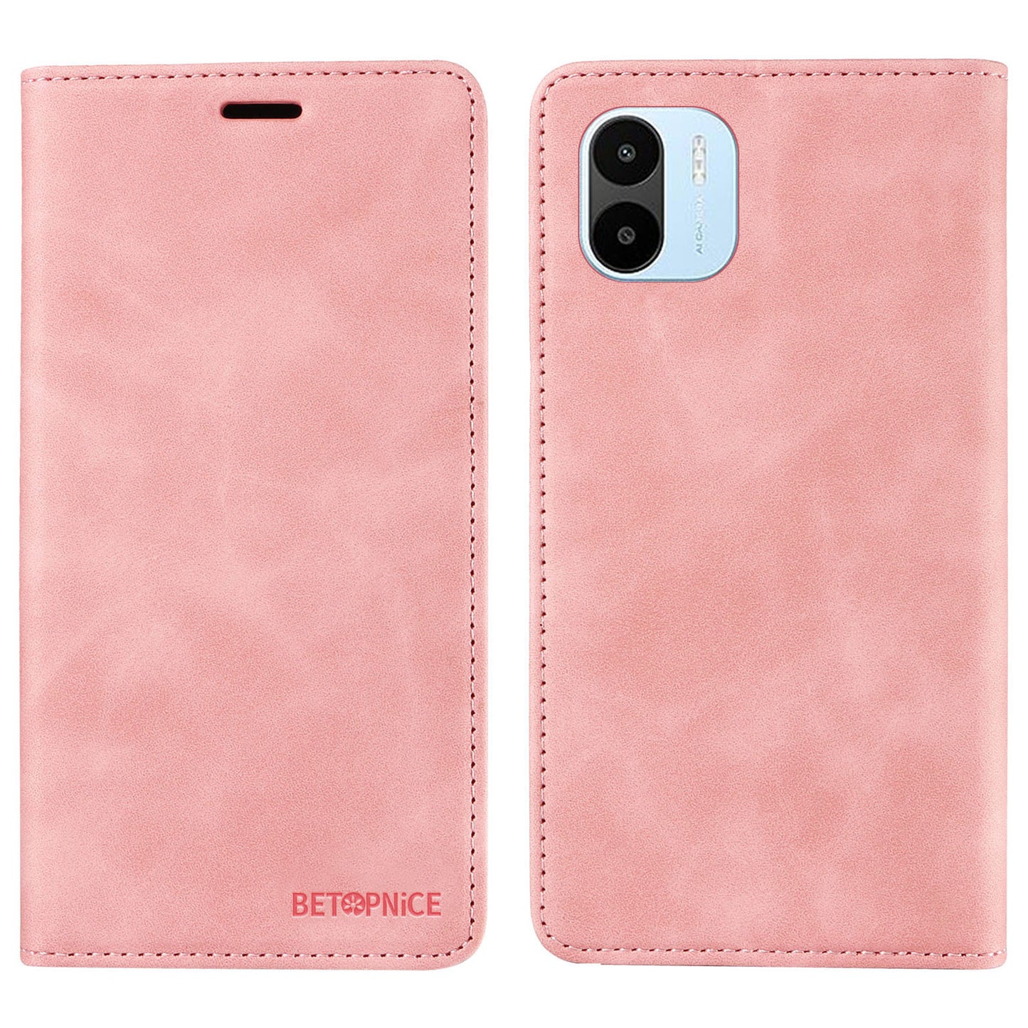 Uniqkart 003 For Xiaomi Redmi A1 4G / A2 4G Wallet Case RFID Blocking Phone Leather Stand Cover - Pink