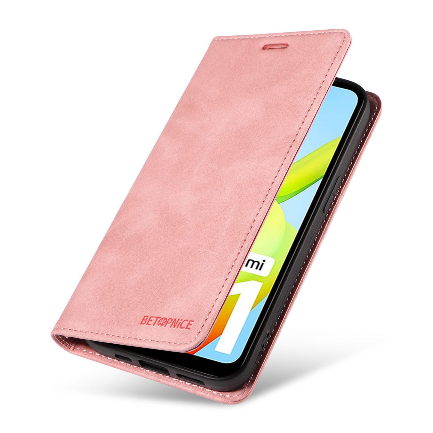 Uniqkart 003 For Xiaomi Redmi A1 4G / A2 4G Wallet Case RFID Blocking Phone Leather Stand Cover - Pink