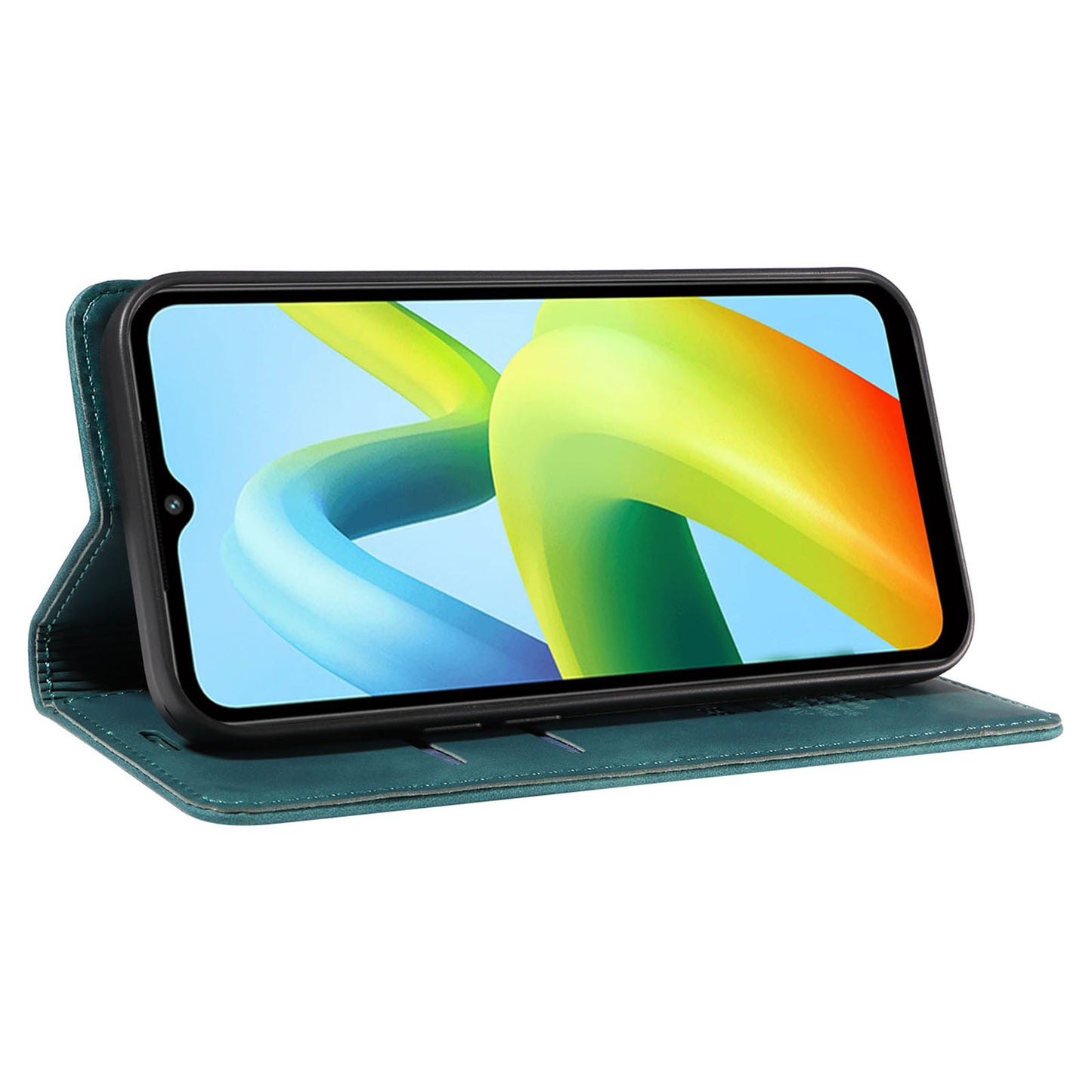 for Xiaomi Redmi A1+ 4G / A2+ 4G / Poco C50 4G / Poco C51 4G RFID Blocking Phone Wallet Leather Stand Case (with Fingerprint Hole) - Green