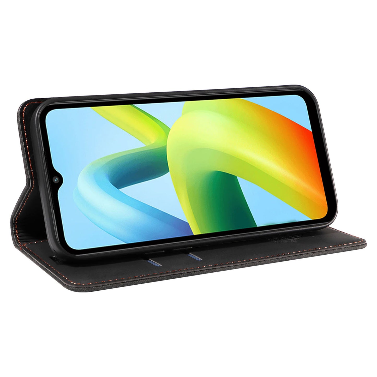 for Xiaomi Redmi A1+ 4G / A2+ 4G / Poco C50 4G / Poco C51 4G RFID Blocking Phone Wallet Leather Stand Case (with Fingerprint Hole) - Black