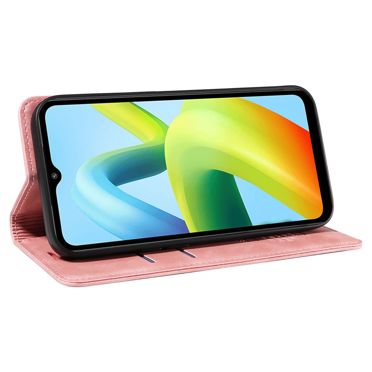 for Xiaomi Redmi A1+ 4G / A2+ 4G / Poco C50 4G / Poco C51 4G RFID Blocking Phone Wallet Leather Stand Case (with Fingerprint Hole) - Pink