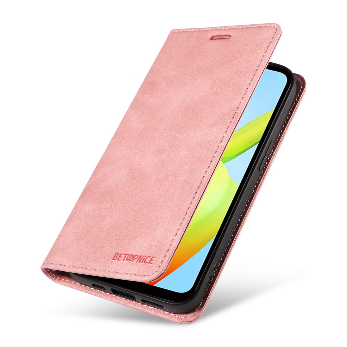 for Xiaomi Redmi A1+ 4G / A2+ 4G / Poco C50 4G / Poco C51 4G RFID Blocking Phone Wallet Leather Stand Case (with Fingerprint Hole) - Pink