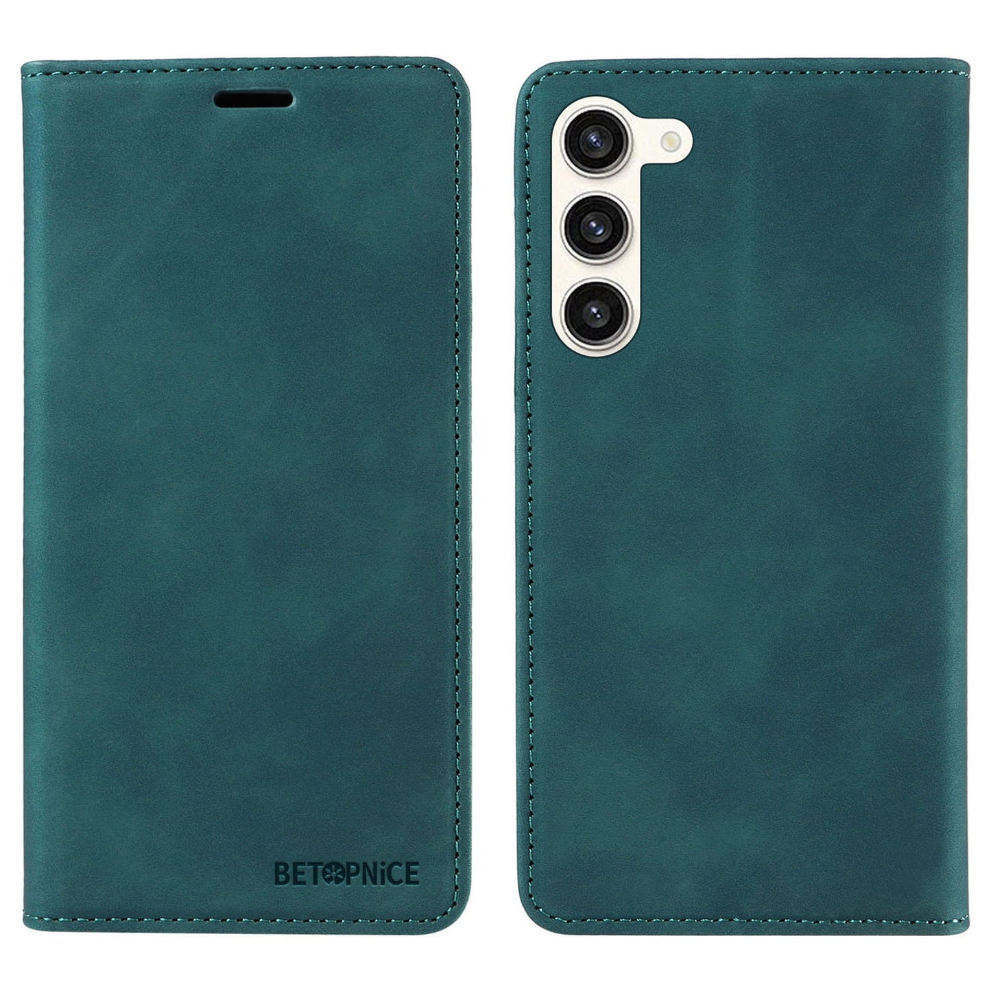 Uniqkart 003 For Samsung Galaxy S23+ RFID Blocking Phone Wallet Leather Stand Anti-drop Case - Green