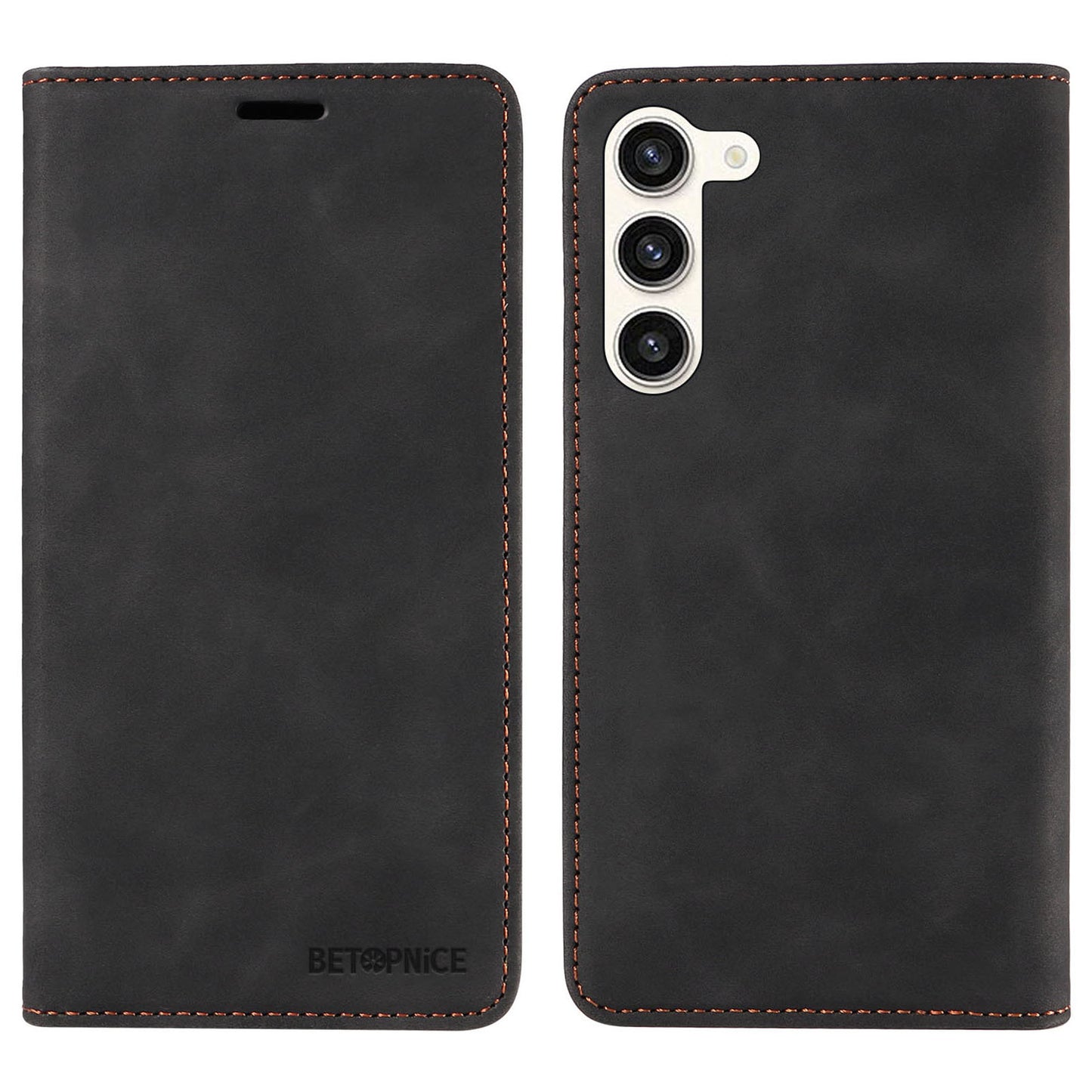Uniqkart 003 For Samsung Galaxy S23+ RFID Blocking Phone Wallet Leather Stand Anti-drop Case - Black