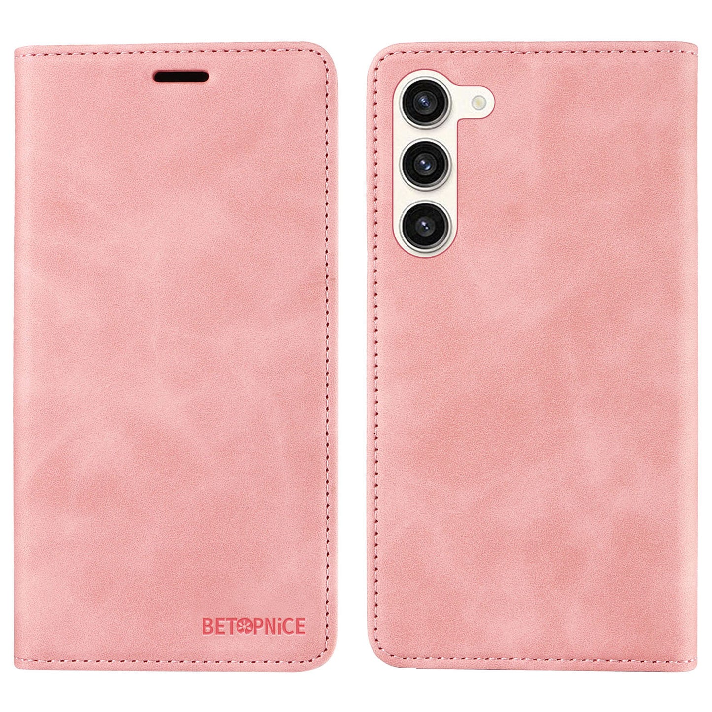 Uniqkart 003 For Samsung Galaxy S23+ RFID Blocking Phone Wallet Leather Stand Anti-drop Case - Pink