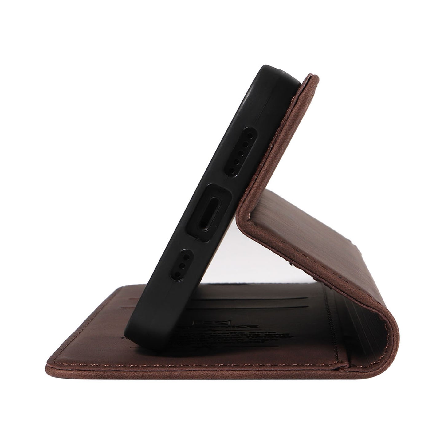 Uniqkart 003 For Samsung Galaxy S22+ 5G Anti-collision RFID Blocking Phone Wallet Leather Stand Case - Brown