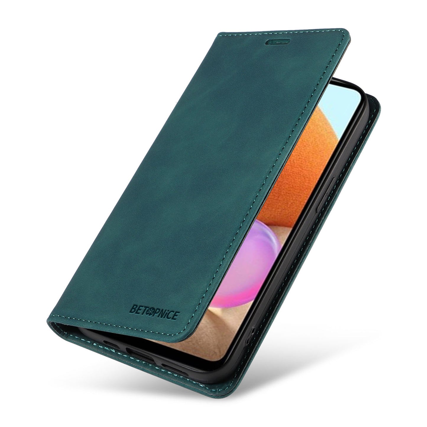 Uniqkart 003 Wallet Cover for Samsung Galaxy A32 5G / M32 5G RFID Blocking Phone Leather Stand Case - Green