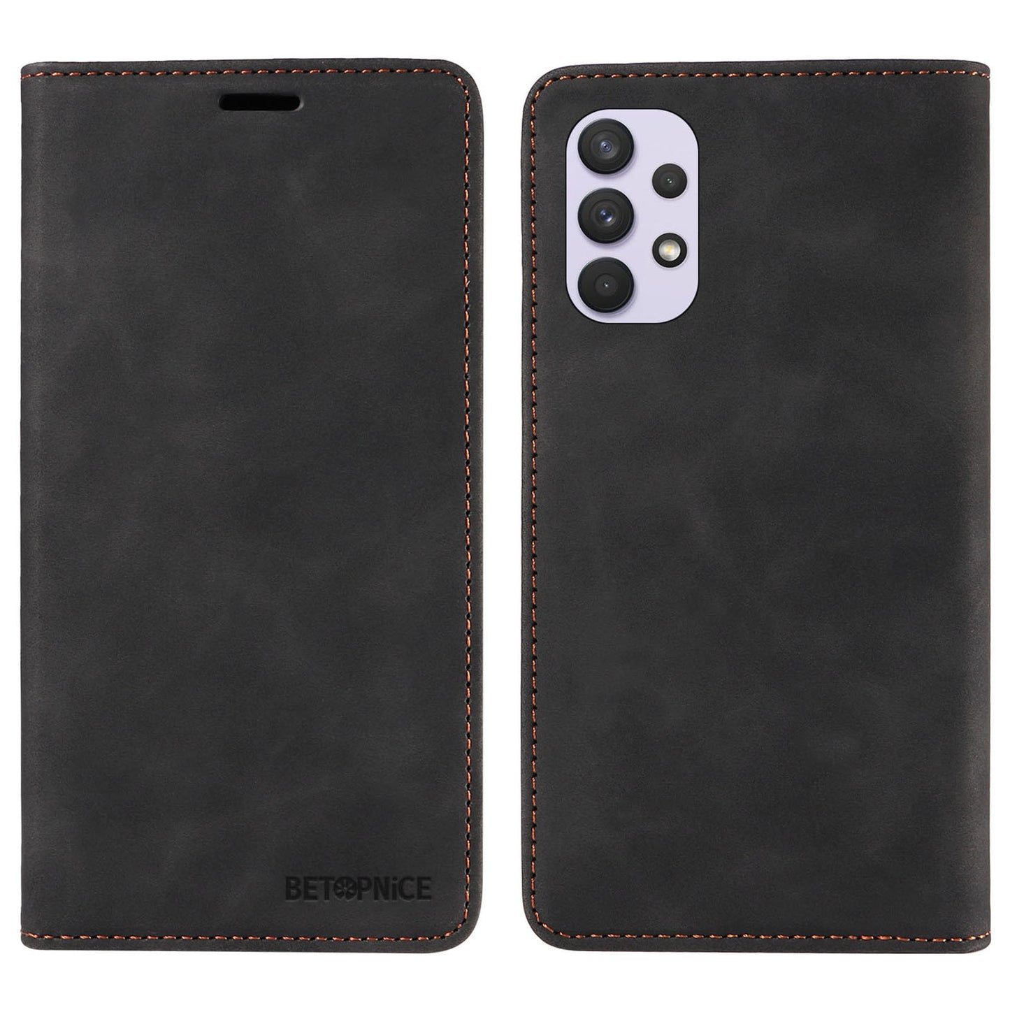 Uniqkart 003 Wallet Cover for Samsung Galaxy A32 5G / M32 5G RFID Blocking Phone Leather Stand Case - Black