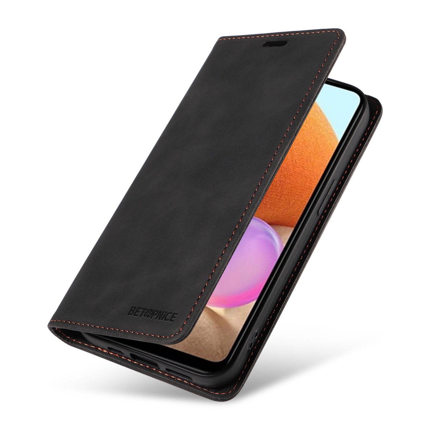 Uniqkart 003 Wallet Cover for Samsung Galaxy A32 5G / M32 5G RFID Blocking Phone Leather Stand Case - Black