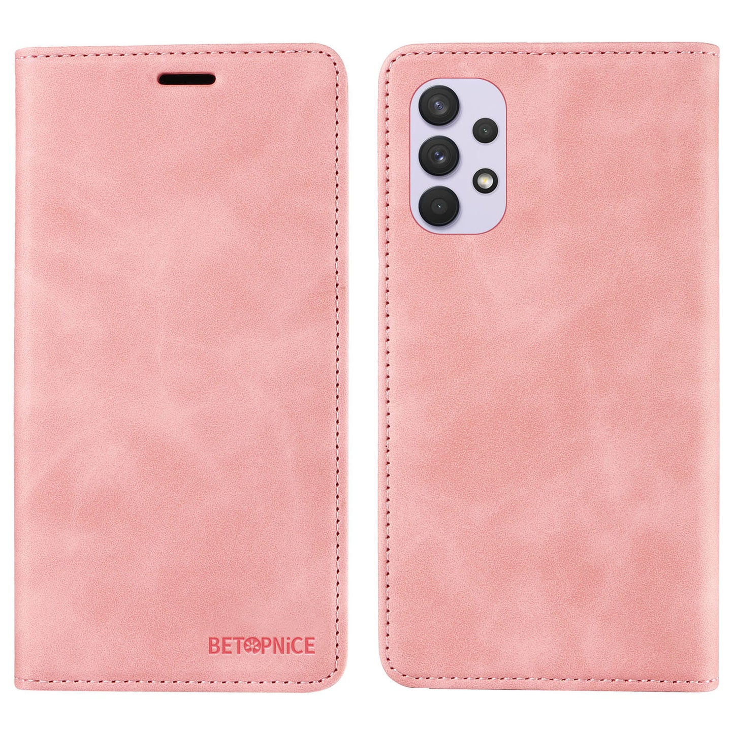 Uniqkart 003 Wallet Cover for Samsung Galaxy A32 5G / M32 5G RFID Blocking Phone Leather Stand Case - Pink