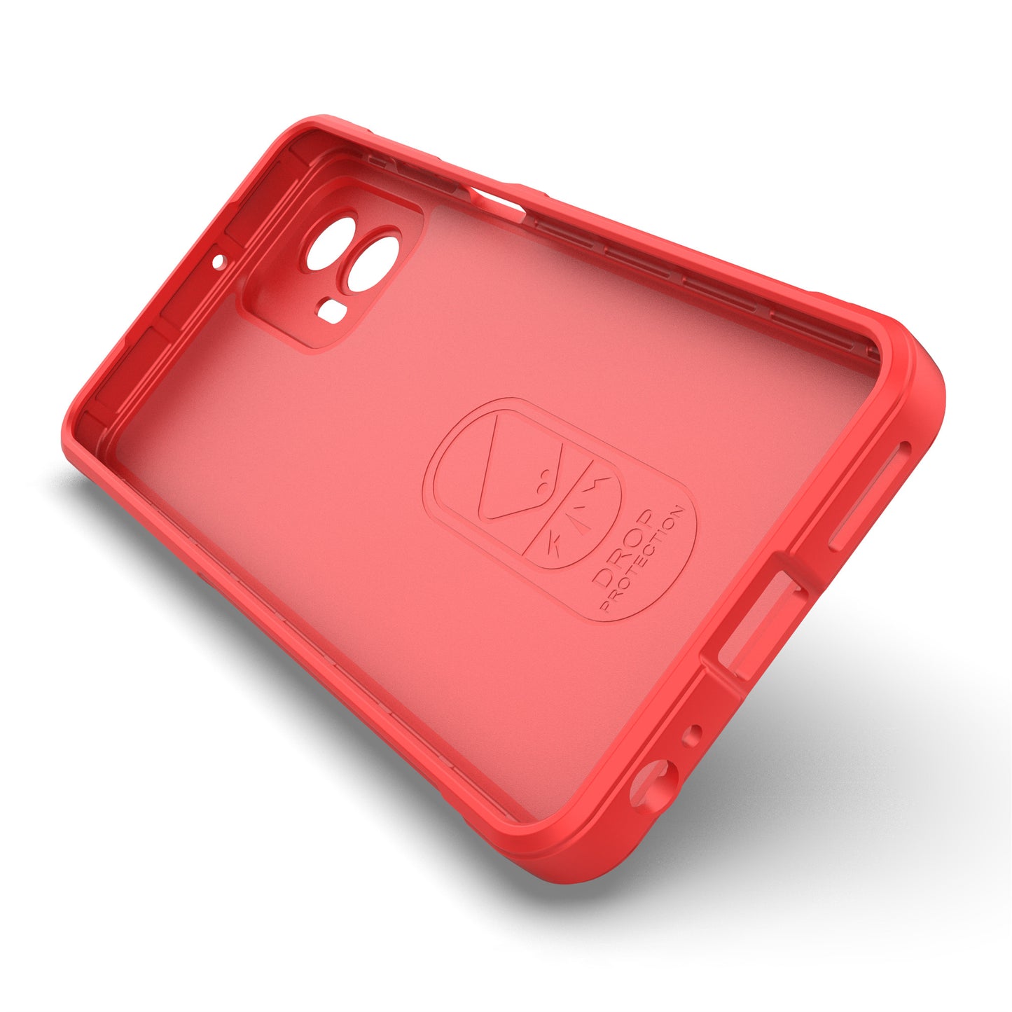 Uniqkart for Motorola Moto G73 5G Anti-drop Phone Case Rugged TPU Protective Cover - Red
