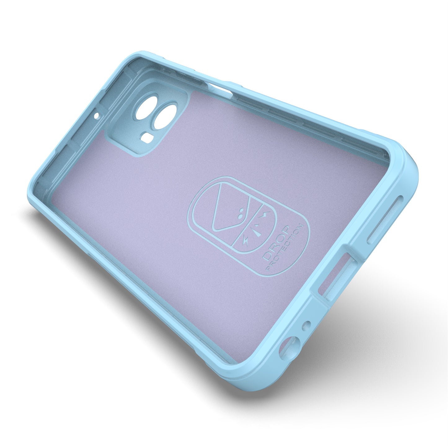 Uniqkart for Motorola Moto G73 5G Anti-drop Phone Case Rugged TPU Protective Cover - Baby Blue