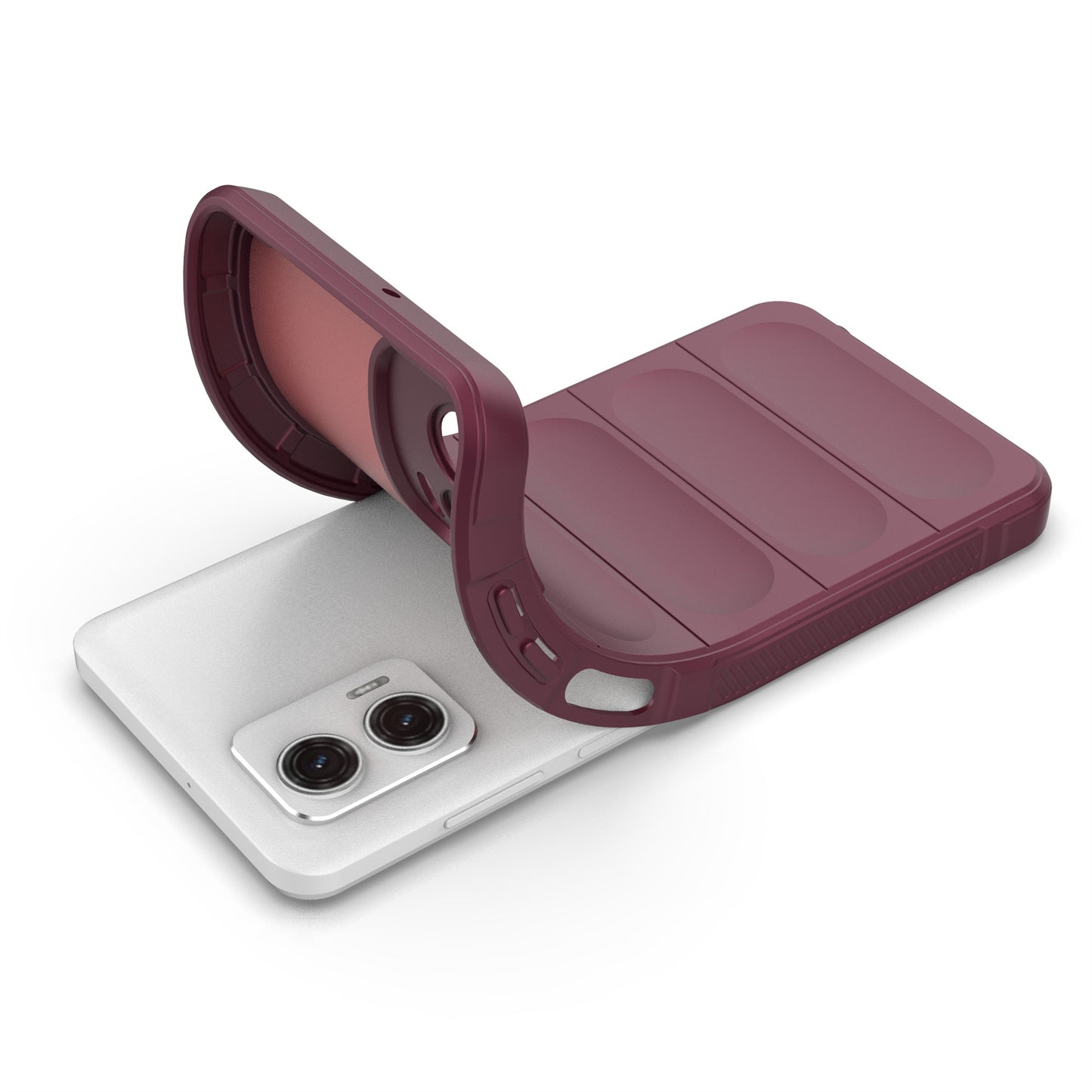 Uniqkart for Motorola Moto G73 5G Anti-drop Phone Case Rugged TPU Protective Cover - Wine Red
