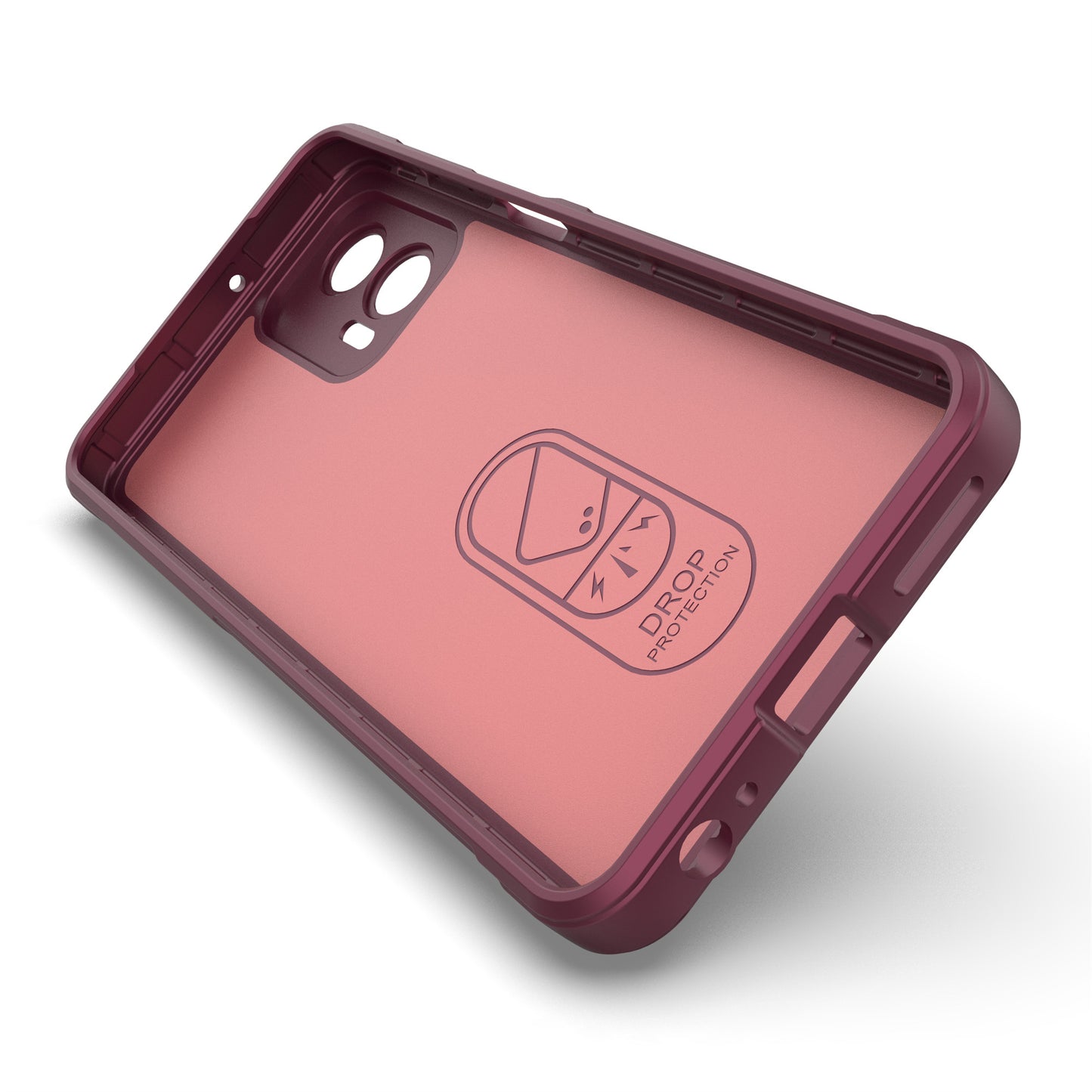 Uniqkart for Motorola Moto G73 5G Anti-drop Phone Case Rugged TPU Protective Cover - Wine Red