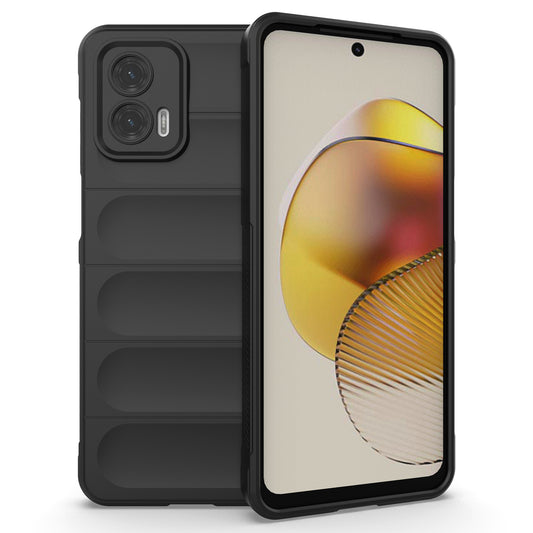 Uniqkart for Motorola Moto G73 5G Anti-drop Phone Case Rugged TPU Protective Cover - Black
