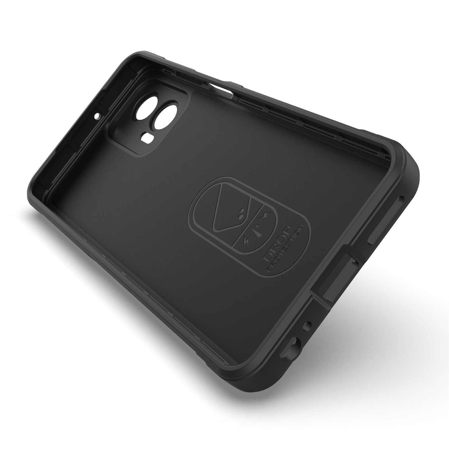 Uniqkart for Motorola Moto G73 5G Anti-drop Phone Case Rugged TPU Protective Cover - Black