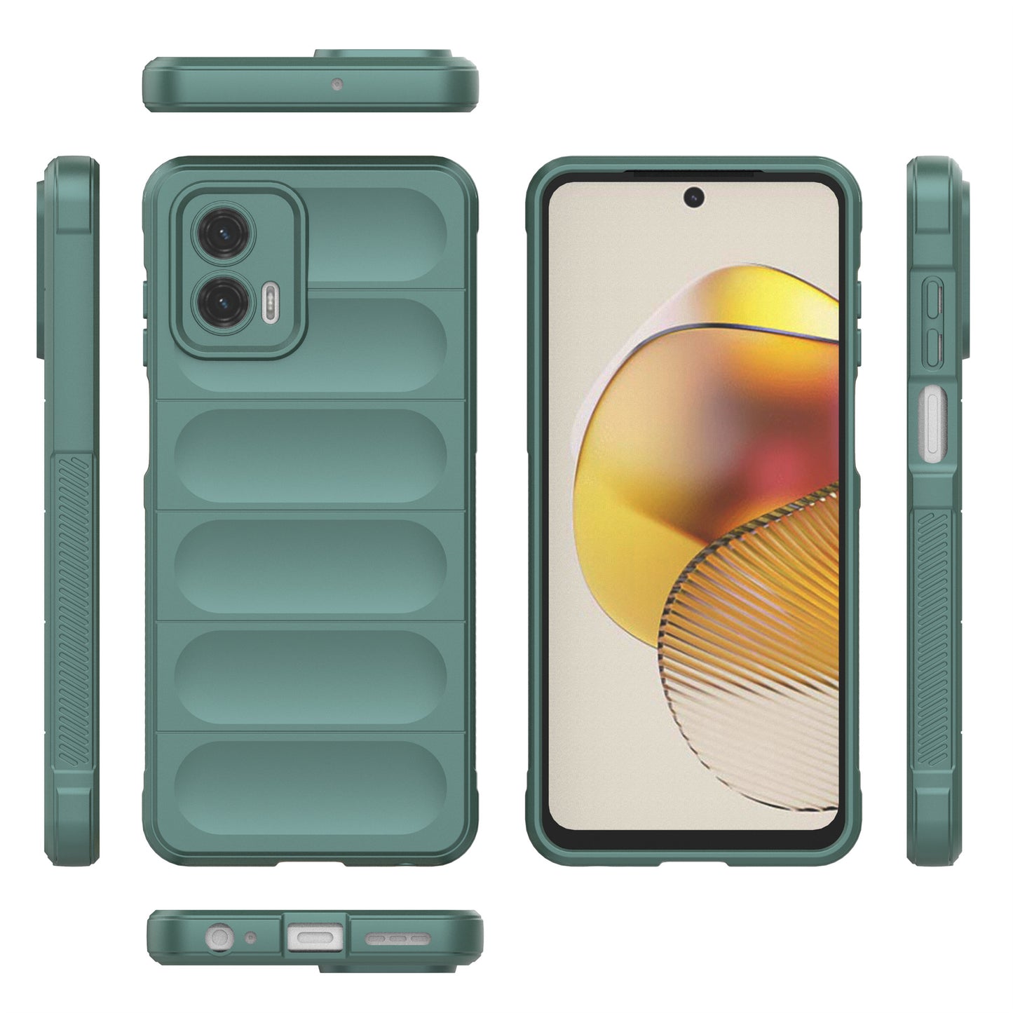 Uniqkart for Motorola Moto G73 5G Anti-drop Phone Case Rugged TPU Protective Cover - Light Grey