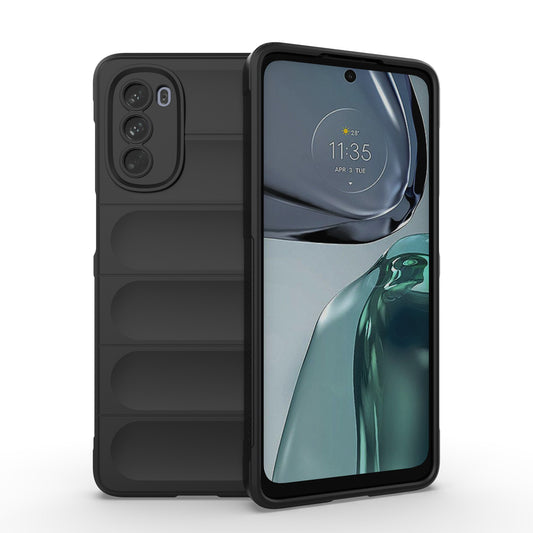 Uniqkart for Motorola Moto G62 5G Anti-drop Protective Phone Case Rugged TPU Phone Cover - Black