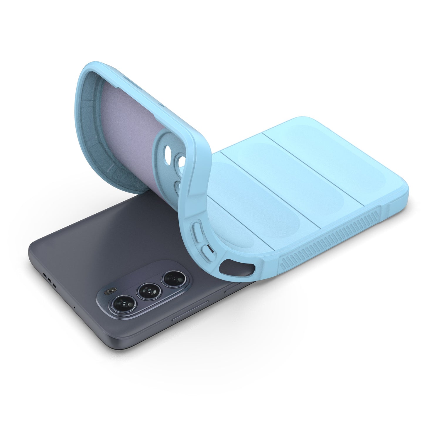 Uniqkart for Motorola Moto G62 5G Anti-drop Protective Phone Case Rugged TPU Phone Cover - Baby Blue