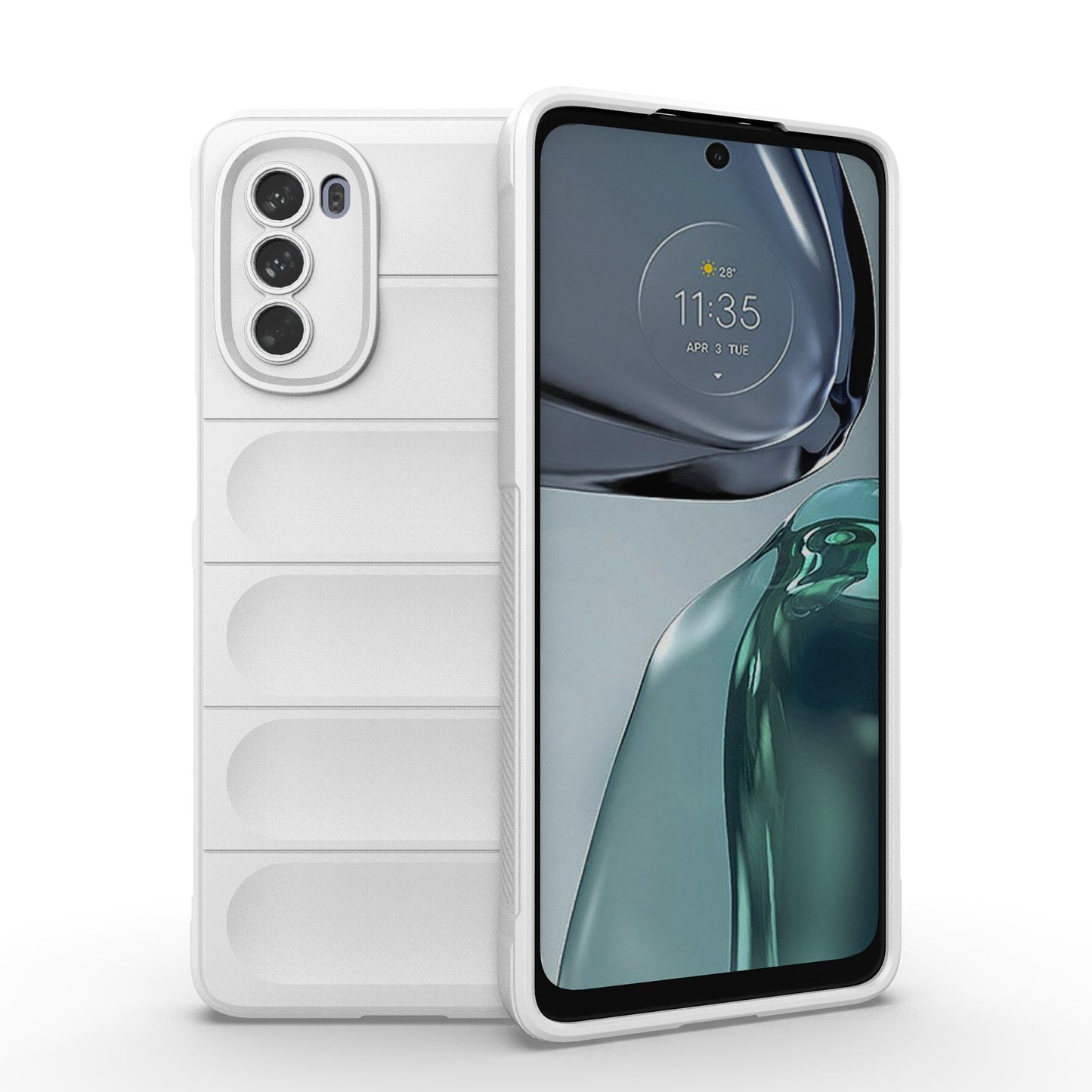 Uniqkart for Motorola Moto G62 5G Anti-drop Protective Phone Case Rugged TPU Phone Cover - White