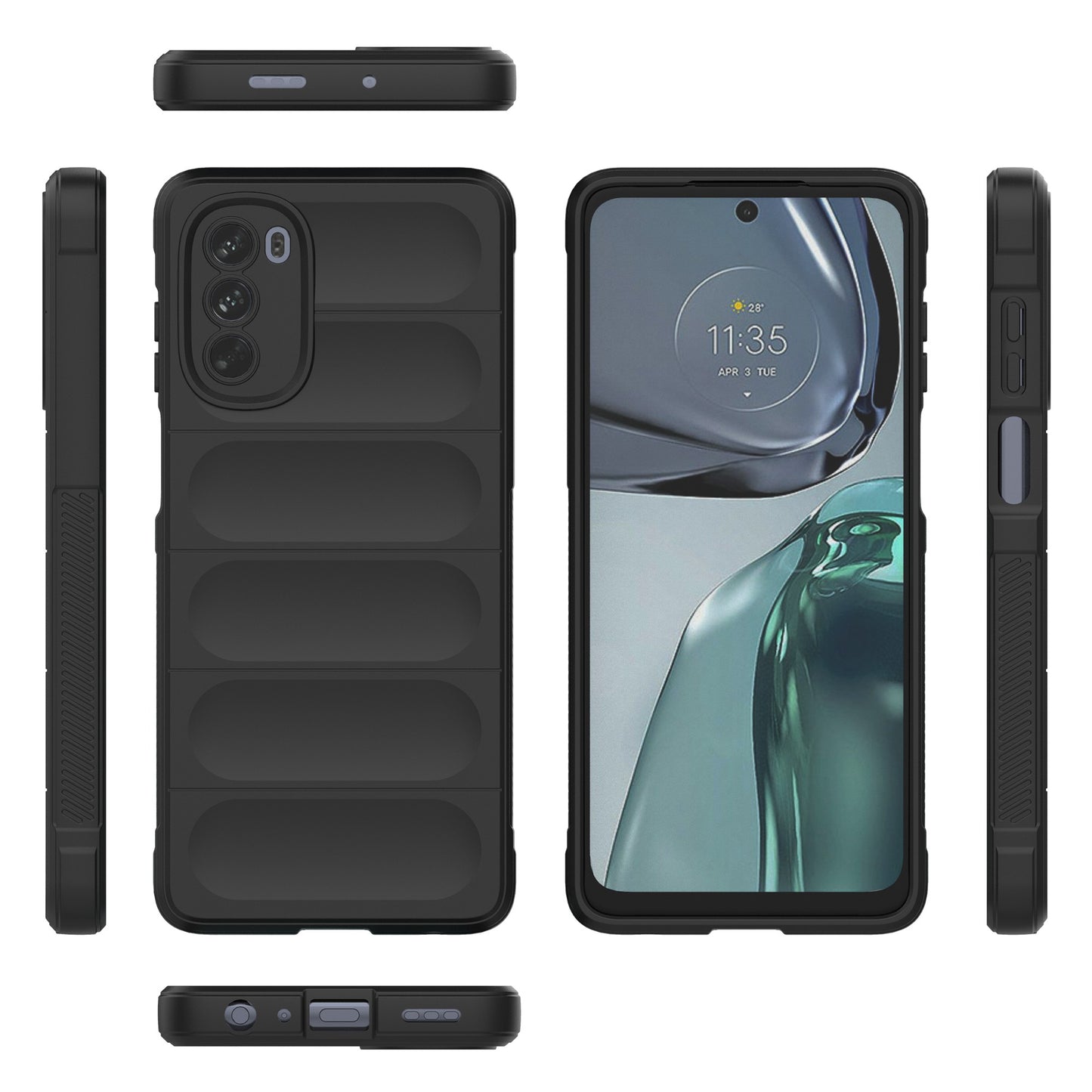 Uniqkart for Motorola Moto G62 5G Anti-drop Protective Phone Case Rugged TPU Phone Cover - White