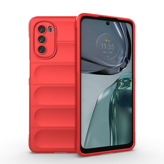 Uniqkart for Motorola Moto G62 5G Anti-drop Protective Phone Case Rugged TPU Phone Cover - Red