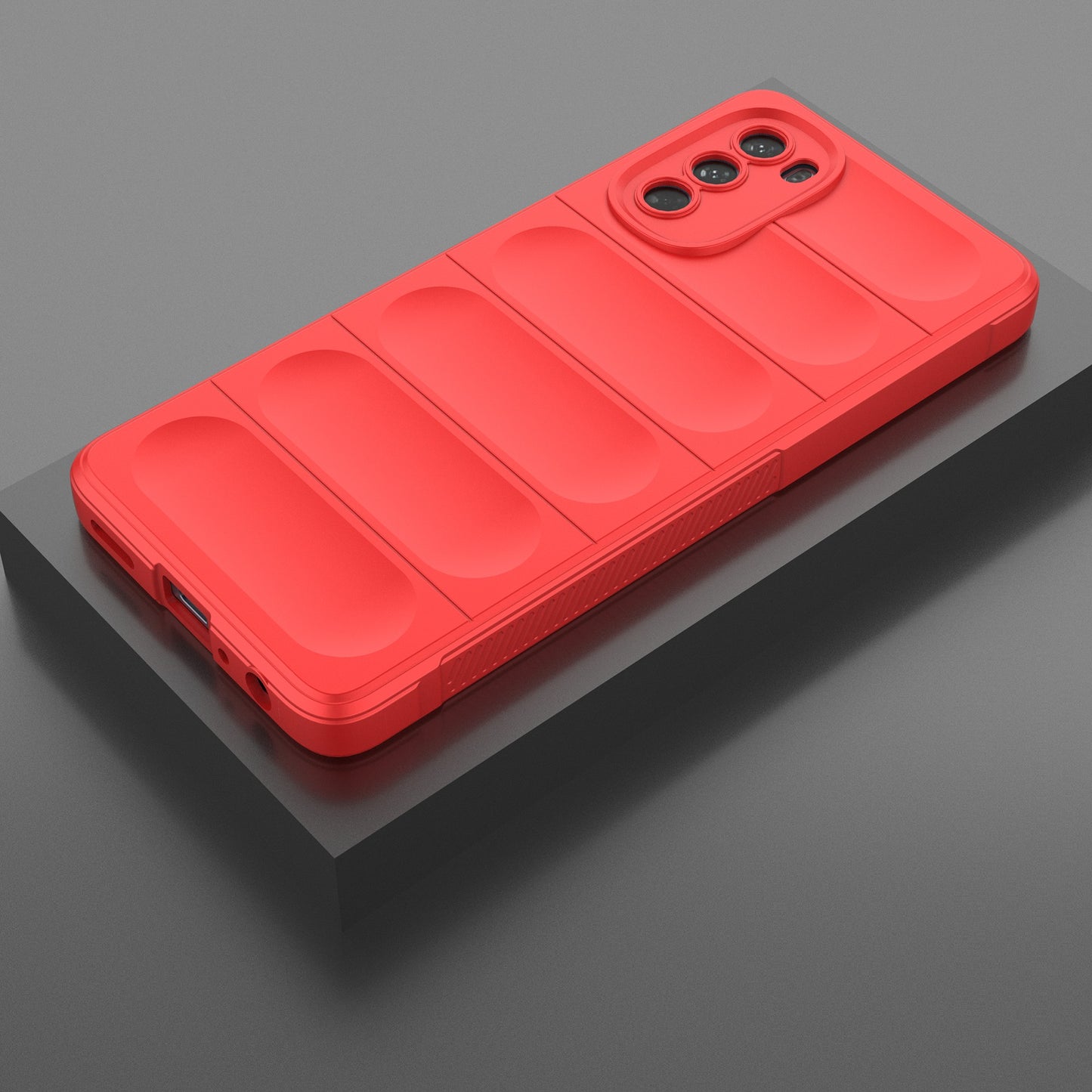 Uniqkart for Motorola Moto G62 5G Anti-drop Protective Phone Case Rugged TPU Phone Cover - Red