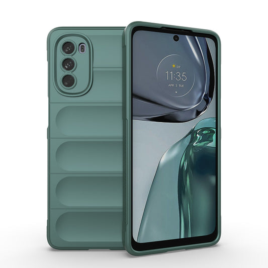 Uniqkart for Motorola Moto G62 5G Anti-drop Protective Phone Case Rugged TPU Phone Cover - Green