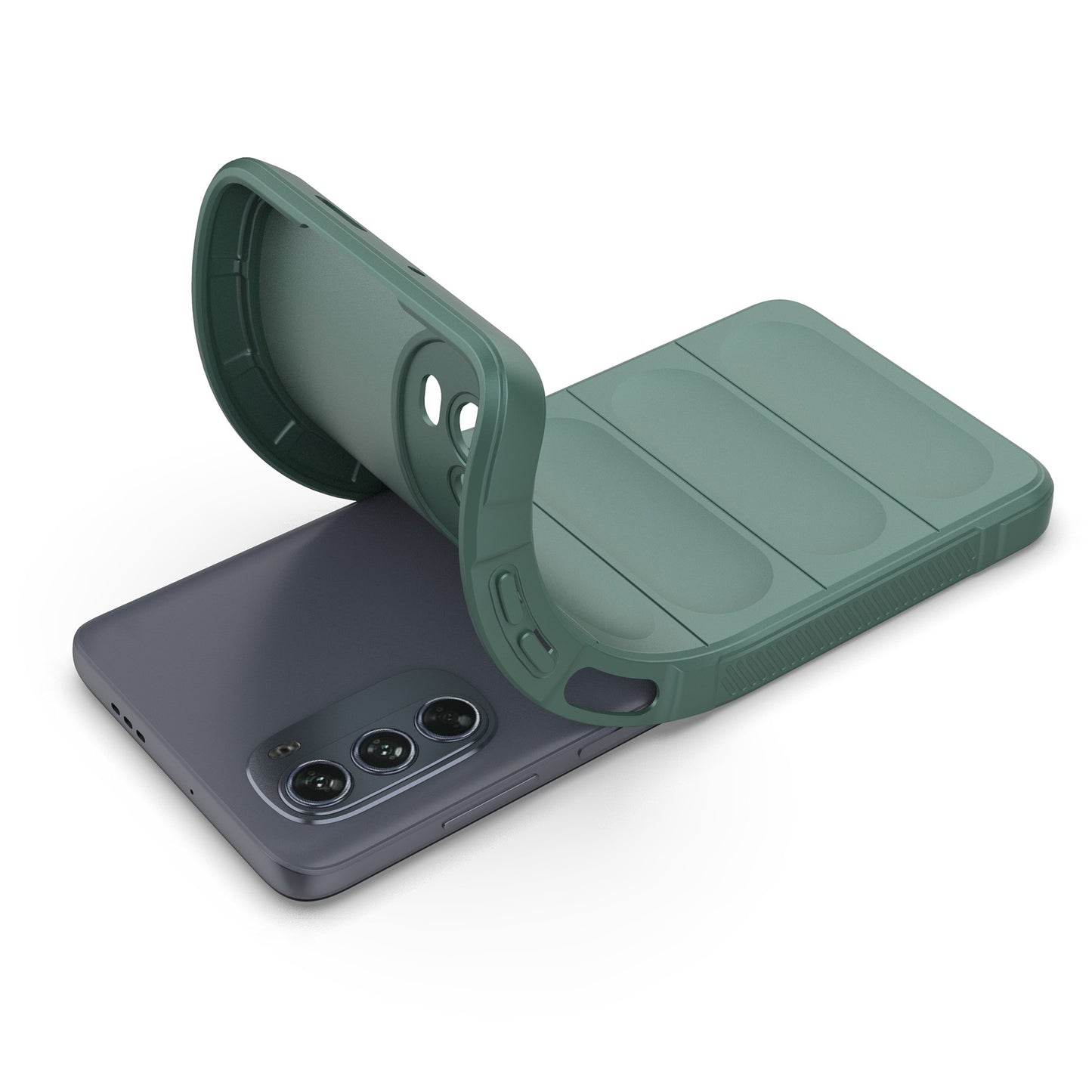 Uniqkart for Motorola Moto G62 5G Anti-drop Protective Phone Case Rugged TPU Phone Cover - Green