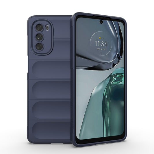 Uniqkart for Motorola Moto G62 5G Anti-drop Protective Phone Case Rugged TPU Phone Cover - Dark Blue