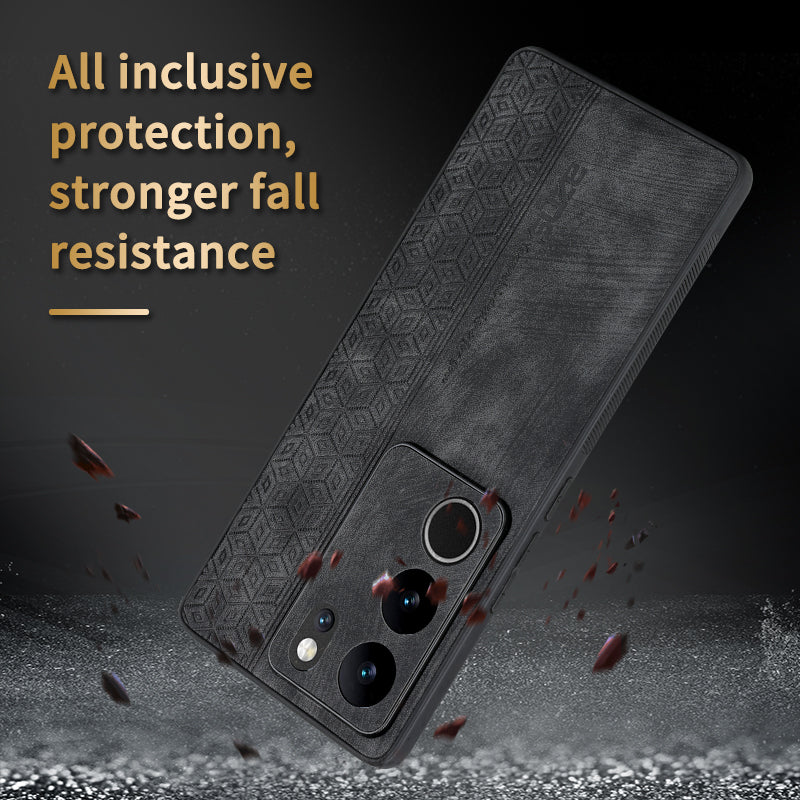 Uniqkart For vivo S17 Pro 5G / S17 5G Mobile Phone Case Anti-Scratch Imprinted PU Leather+TPU Phone Cover - Green