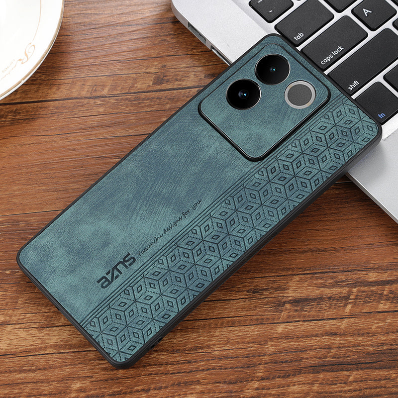 Uniqkart For vivo S17e 5G Imprinted PU Leather+TPU Case Anti-drop Phone Cover - Green