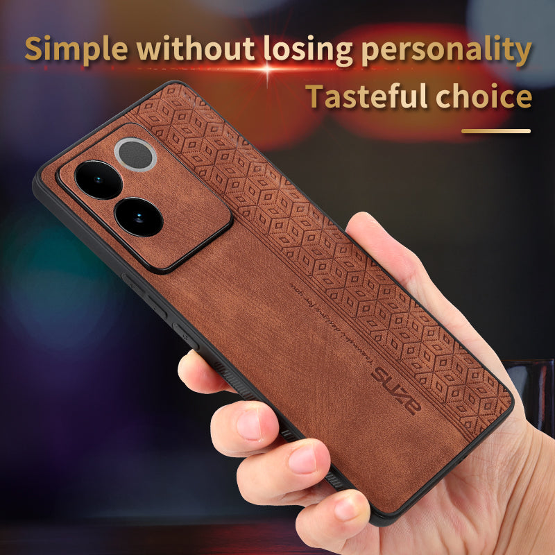 Uniqkart For vivo S17e 5G Imprinted PU Leather+TPU Case Anti-drop Phone Cover - Green