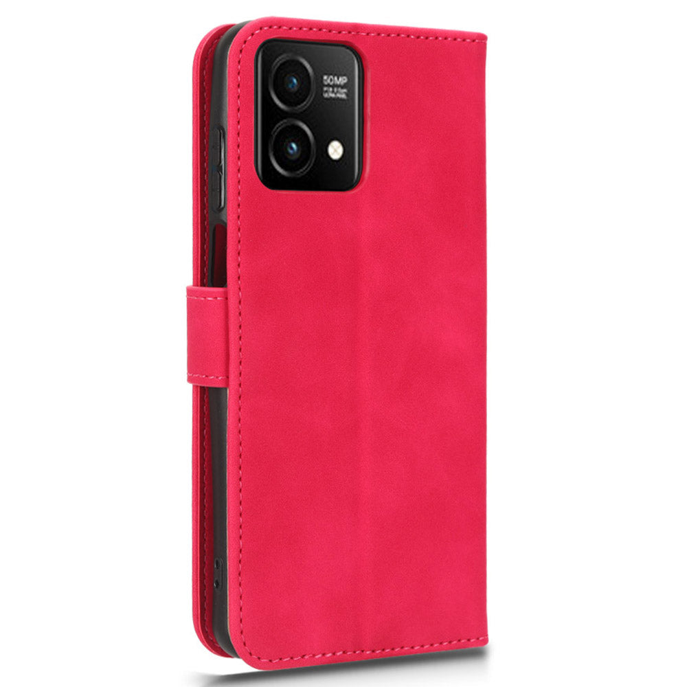 Uniqkart for Motorola Moto G Stylus (2023) Wallet Cell Phone Stand Case Skin-touch PU Leather Phone Cover - Rose