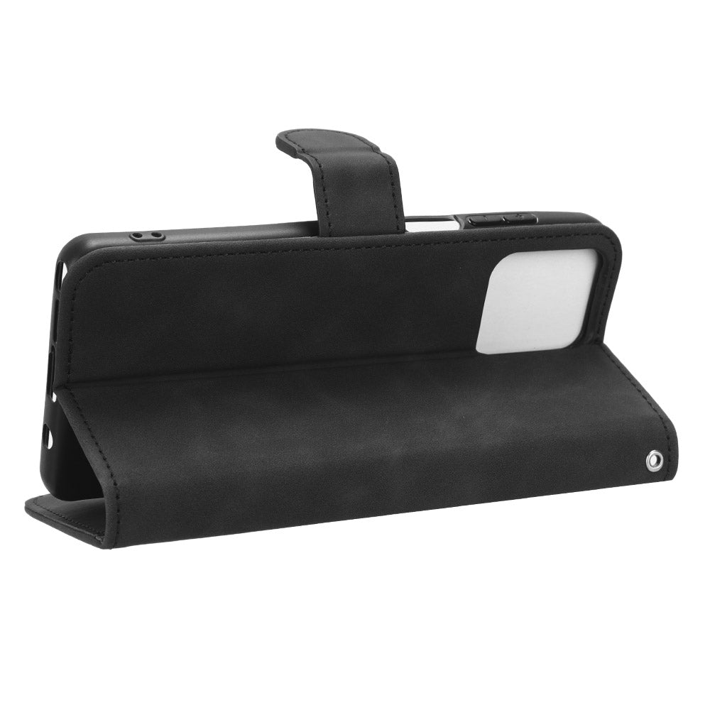Uniqkart for Motorola Moto G Stylus (2023) Wallet Cell Phone Stand Case Skin-touch PU Leather Phone Cover - Black